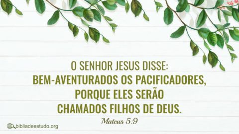Versículo do Dia: Mateus 5:9 Estudo Bíblico